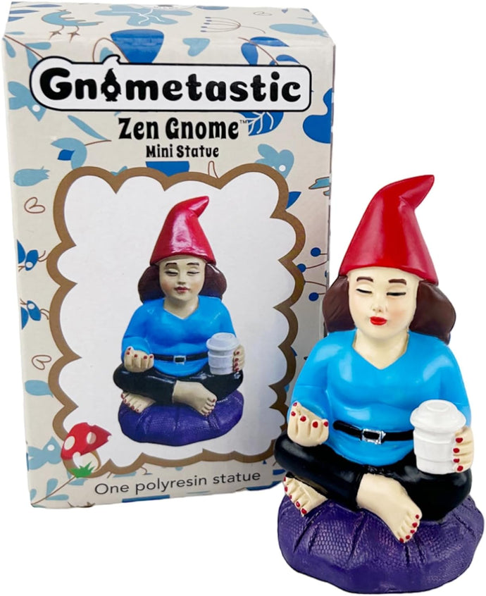 MINI Lady Zen Gnome, Meditating Yoga Female Mini Gnome Statue 3.75