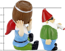 Load image into Gallery viewer, Mini Gnome Side View with Ruler Beer Gnome and Smoking Gnome