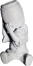 Load image into Gallery viewer, Beer Guzzling Garden Gnome Statue MINI 4in ** UNPAINTED ** Indoor/Outdoor Funny Lawn Gnome