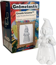 Load image into Gallery viewer, Lady Double Bird Gnomette Garden Gnome Statue MINI 3.75in ** UNPAINTED ** Indoor/Outdoor Garden Decoration