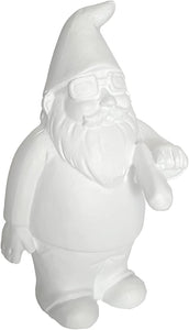 Smoking Garden Gnome MINI 3.5in ** UNPAINTED ** Indoor Outdoor Funny Lawn Gnome