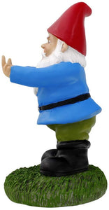 garden gnome middle finger side view
