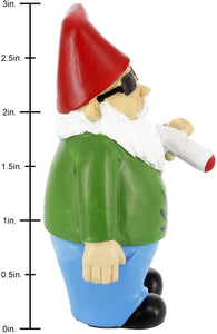 Mini Gnome Smoking Side View with Ruler 3"