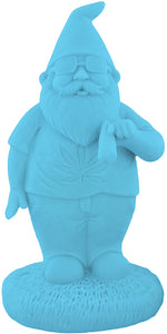 Unpainted Smoking Gnome Front View Example Solid Blue Color