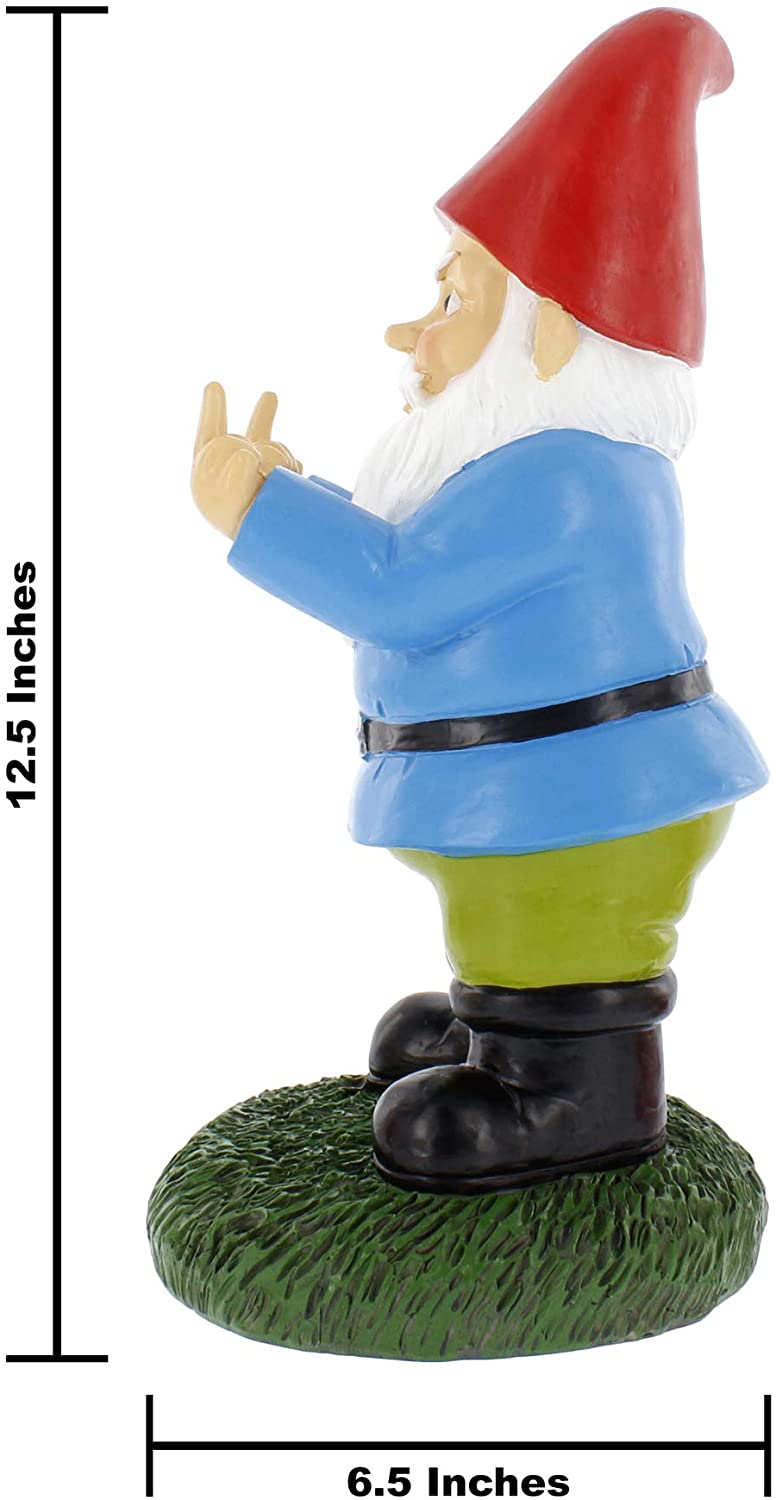 Middle Finger Gnome XL - The ORIGINAL Double Bird Garden Statue - EXTR ...