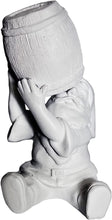 Load image into Gallery viewer, Beer Guzzling Garden Gnome Statue MINI 4in ** UNPAINTED ** Indoor/Outdoor Funny Lawn Gnome
