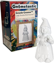 Load image into Gallery viewer, Lady Double Bird Gnomette Garden Gnome Statue MINI 3.75in ** UNPAINTED ** Indoor/Outdoor Garden Decoration
