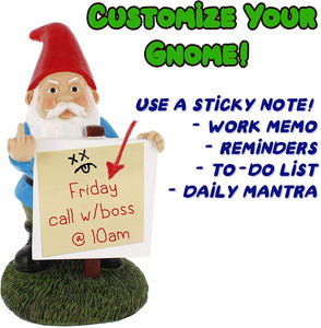 Protest Gnome Painted Customized Example with Sticky Note
